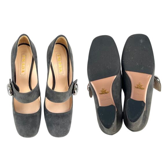 Prada Button Suede Pumps - Picture 6 of 8
